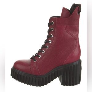 AGL Leather Mid-Calf Lace-Up Boots